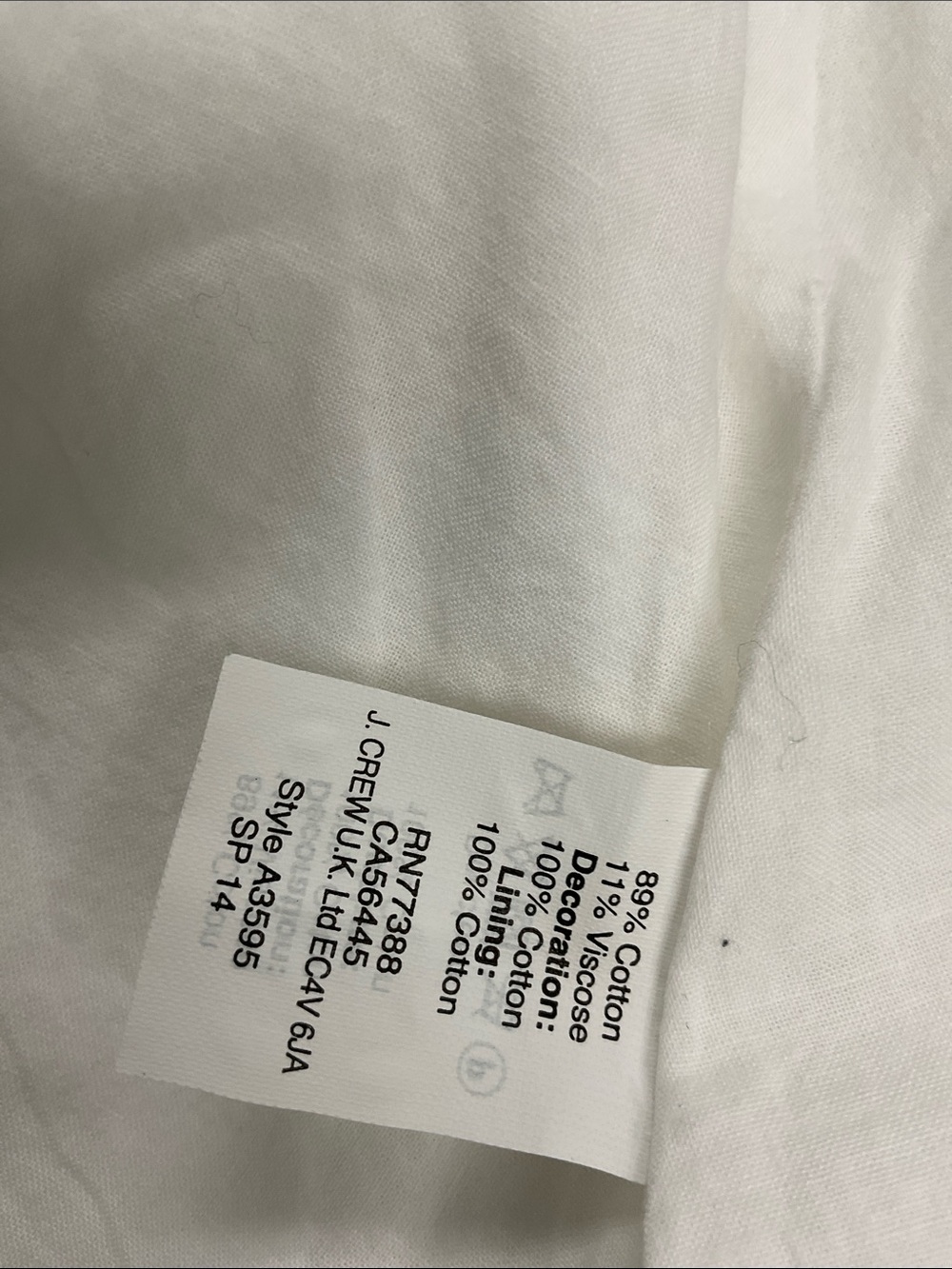 J. Crew White Eyelet A-Line Skirt , 14 , cotton lined with pockets - Picture 9 of 11